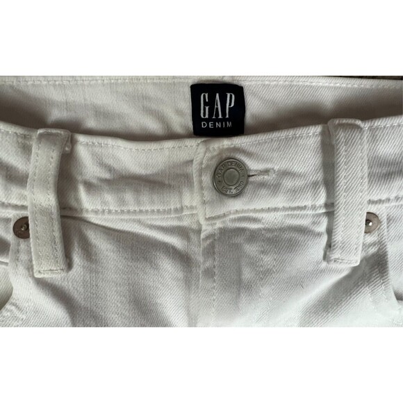 Gap Denim Ankle Flare Jeans Women's Size 4t White Distressed Denim High Waist - Picture 10 of 15